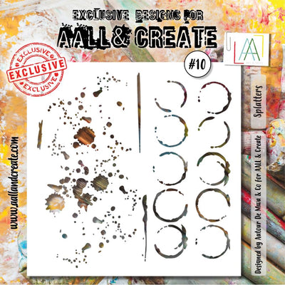 AALL And Create 6x6 Stencil - Splatters #10