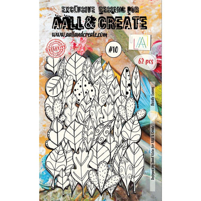 AALL And Create Ephemera #10 - Doodle Leaves - White 53/Pkg