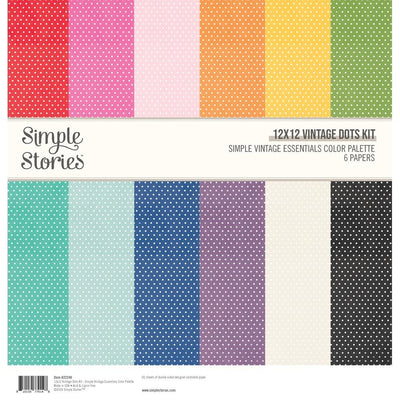 Simple Stories - Simple Vintage Essentials Color Palette Vintage Dots Kit 12