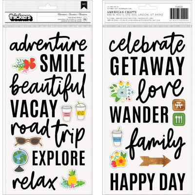 Pebbles - Chasing Adventures Thickers Stickers 5.5