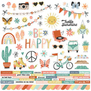 Simple Stories - Boho Sunshine 12x12 Element Sticker Sheet