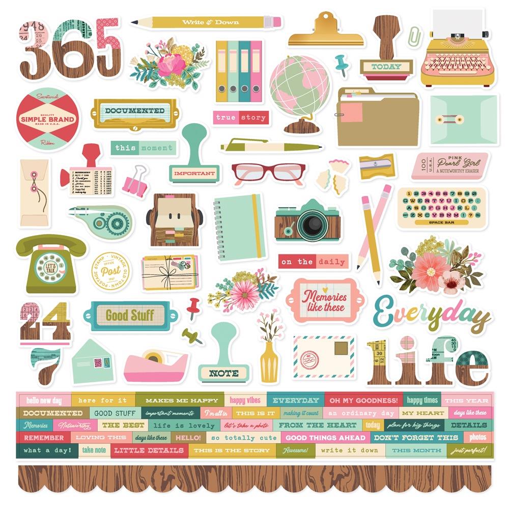 Simple Stories - Noteworthy 12x12 Cardstock Sticker Sheet