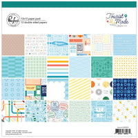 Pinkfresh - Tourist Mode Double-Sided Paper Pack 12"X12" 12/Pkg