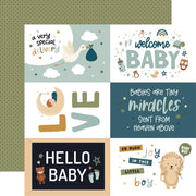 Echo Park - Special Delivery Baby Boy Paper - 6X4 Journaling Cards