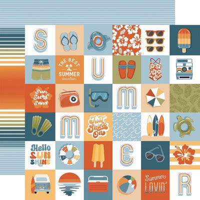 Echo Park - Summer Vibes Paper - 2X2 Journaling Cards