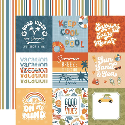 Echo Park - Summer Vibes Paper - 4X4 Journaling Cards