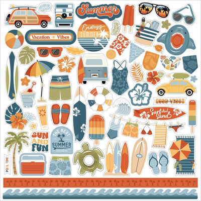 Echo Park - Summer Vibes 12x12 Cardstock Element Sticker Sheet