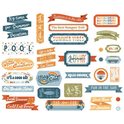 Echo Park - Summer Vibes Titles & Phrases Die Cuts