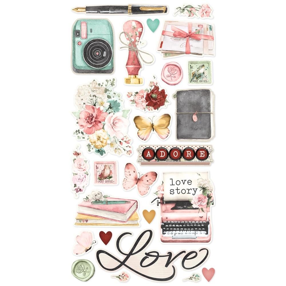 Simple Stories - Simple Vintage Love Story 6 x 12 Chipboard Stickers