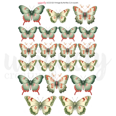 Uniquely Creative - Vintage Chronicles Cut-a-part Sheet - Vintage Butterflies