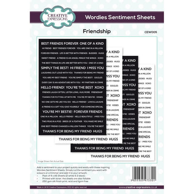 Creative Expressions Wordies Sentiment Sheets 6