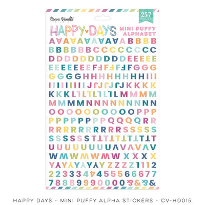 Cocoa Vanilla - Happy Days Mini Puffy Alphabet Stickers