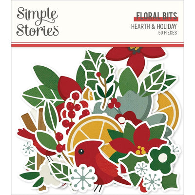 Simple Stories - Hearth & Holiday Floral Bits 50/Pkg
