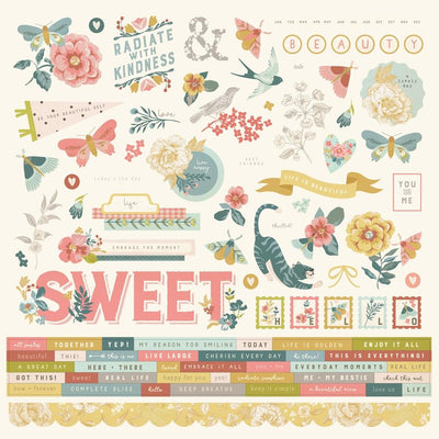 Simple Stories - Wildflower 12x12 Element Sticker Sheet