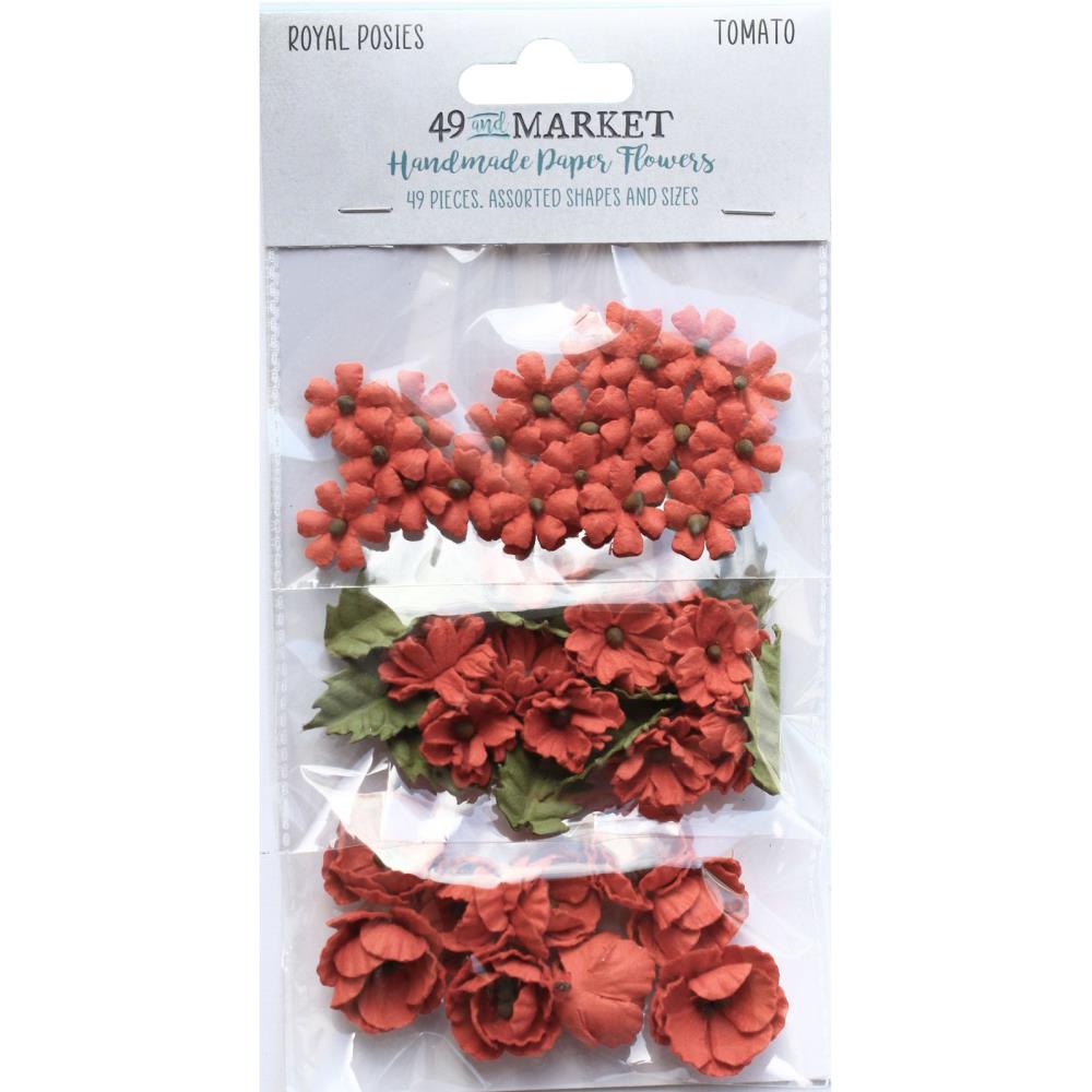 49 And Market Royal Posies Paper Flowers 49/Pkg - Tomato