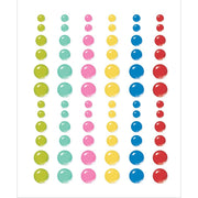 Simple Stories Color Vibe Enamel Dots Embellishments 72/Pkg - Summer