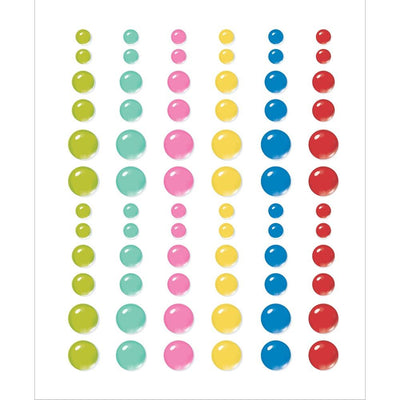 Simple Stories Color Vibe Enamel Dots Embellishments 72/Pkg - Summer