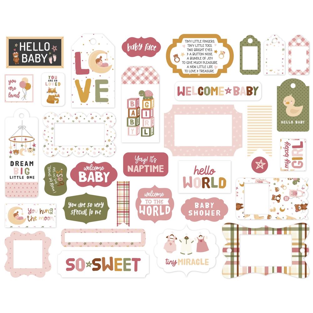 Echo Park - Special Delivery Baby Girl Frames & Tags
