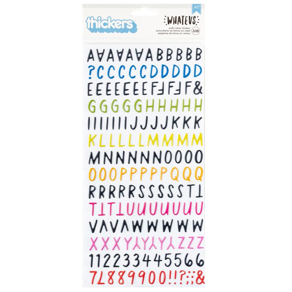 American Crafts - Whatevs Alpha Thickers Stickers 338/Pkg