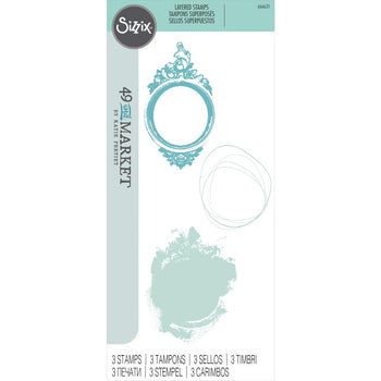 Sizzix - 49 and Market Collection - Clear Photopolymer Stamps - Artsy Regal Frame