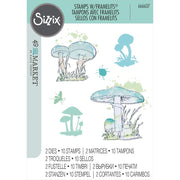 Sizzix - 49 and Market Collection - Framelits Dies with Clear Stamps - Painted Pencil Mushrooms