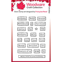 Creative Expressions Woodware  - Clear Stamp Set - Birthday Tape Words