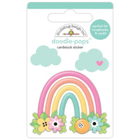 Doodlebug - Butterfly Kisses Doodle Pops 3D Stickers - Rainbow Garden