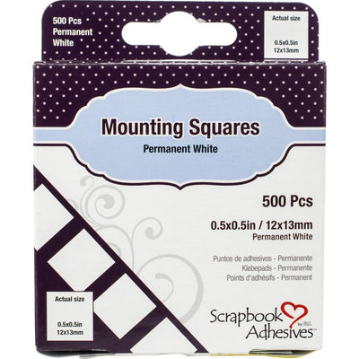 Scrapbook Adhesives Mounting Squares 500/Pkg - Permanent, White, .5