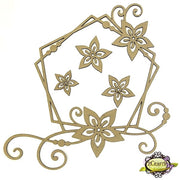 2Crafty - 12x12 Floral Hexagon Frame with Flowers