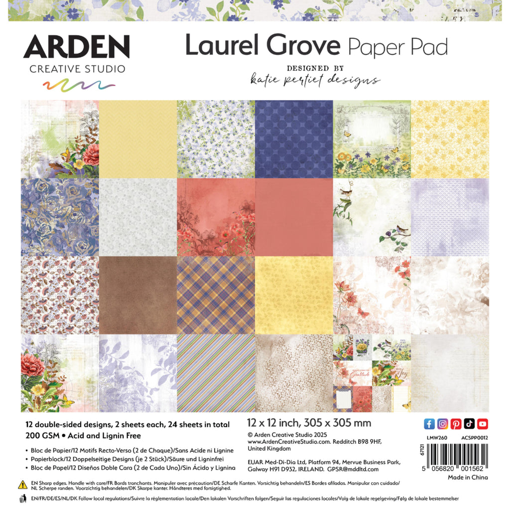 Arden Creative Studio - Laurel Grove 12in x 12in Paper Pad