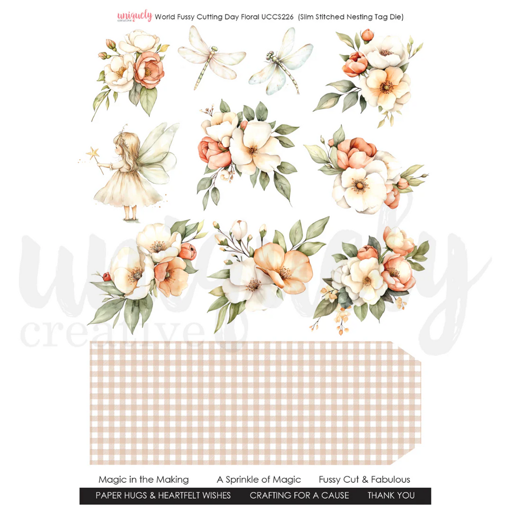 Uniquely Creative - World Fussy Cutting Day Florals Cut-a-Part Sheet