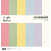 Simple Stories - Simple Vintage Meadow Flowers - Vintage Basics Kit 12"X12"