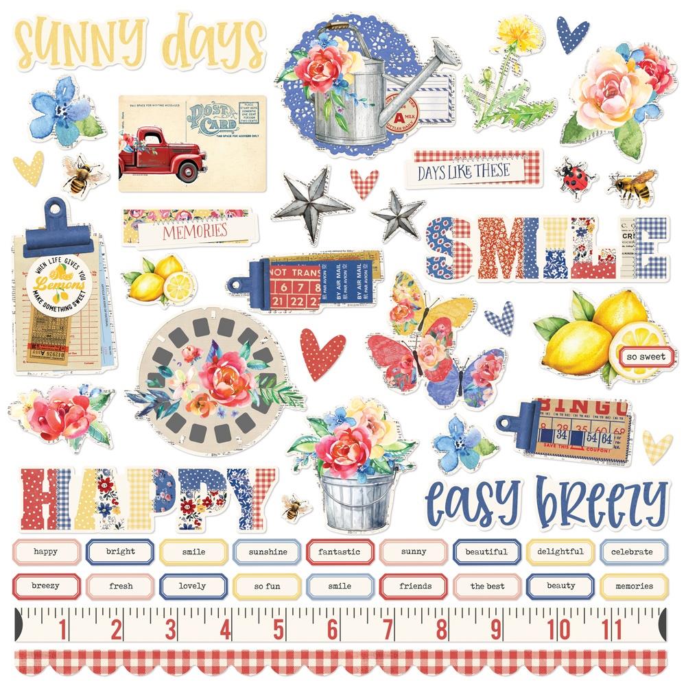 Simple Stories - Simple Vintage Linen Market - 12x12 Cardstock Sticker Sheet