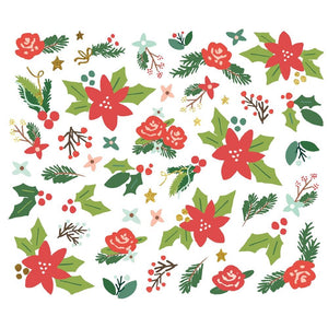 Simple Stories - Santa's Village Floral Bits 46/Pkg