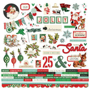 Simple Stories - Simple Vintage Holly Jolly 12x12 Element Sticker Sheet