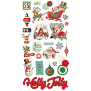 Simple Stories - Simple Vintage Holly Jolly Chipboard Stickers 6x12"