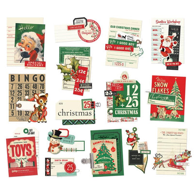 Simple Stories - Simple Vintage Holly Jolly Layered Bits 15/Pkg