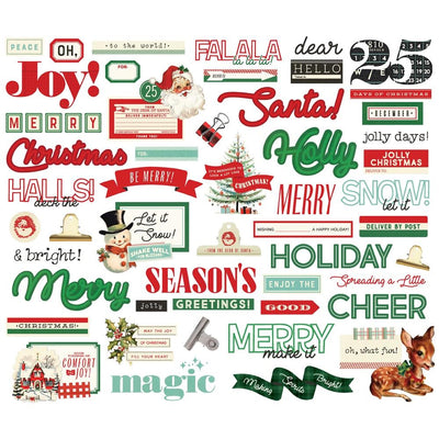 Simple Stories - Simple Vintage Holly Jolly Sentiment Bits 55/Pkg