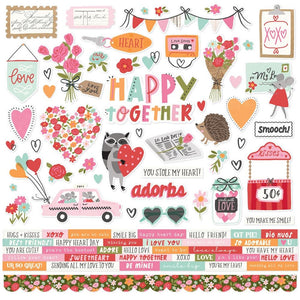 Simple Stories - Heartstrings 12x12 Cardstock Element Sticker Sheet