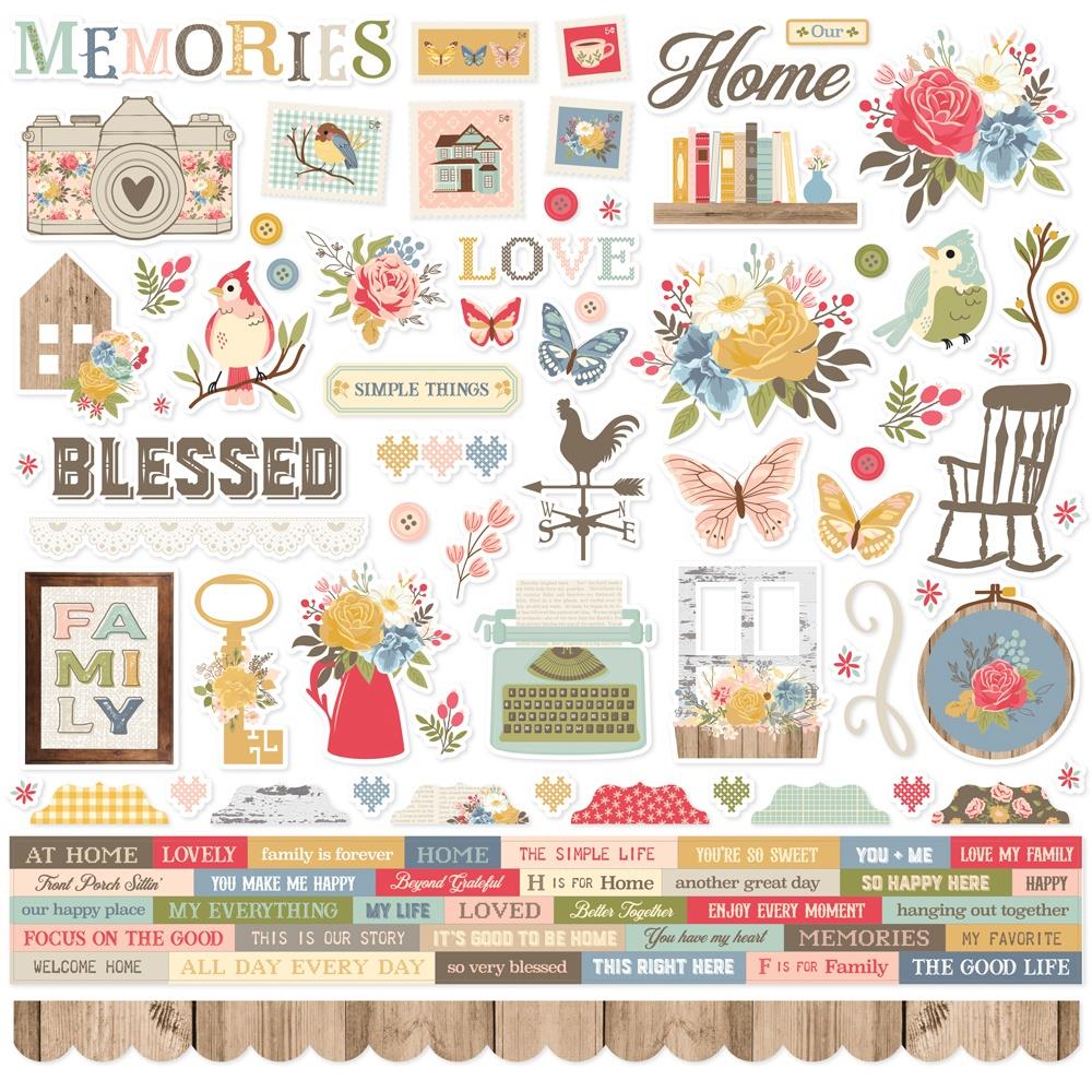 Simple Stories - Front Porch 12x12 Cardstock Element Sticker Sheet