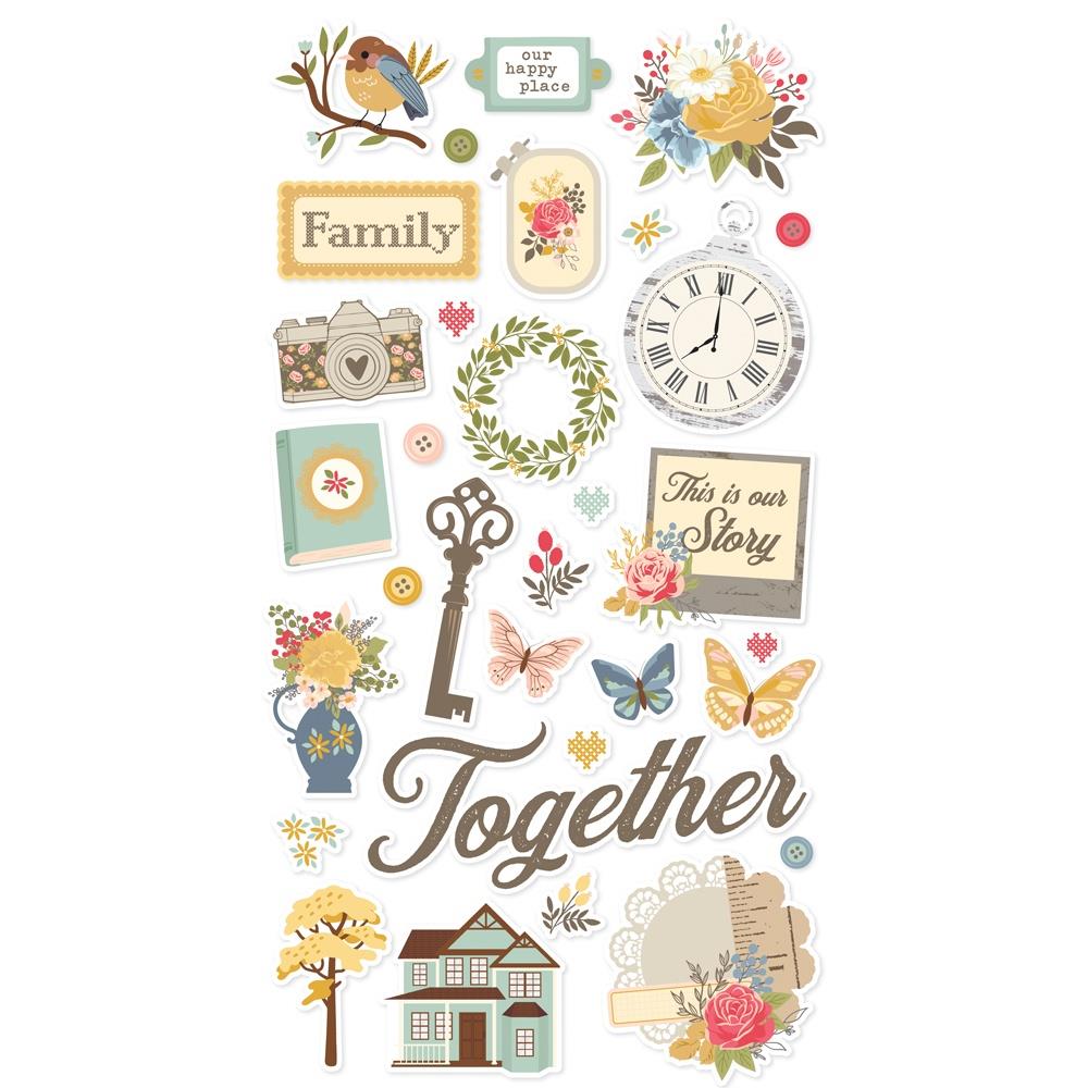 Simple Stories - Front Porch Chipboard Stickers 6x12"