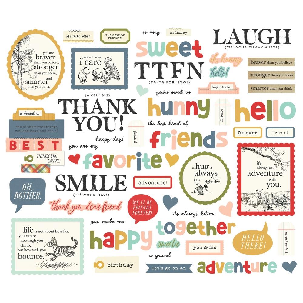 Simple Stories - Say Cheese Classic Pooh Sentiment Bits 55/Pkg