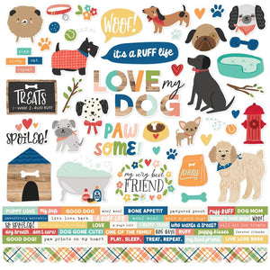 Simple Stories - Fur Baby Dog Cardstock Sticker Sheet 12x12