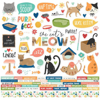 Simple Stories - Fur Baby Cat Cardstock Sticker Sheet 12x12