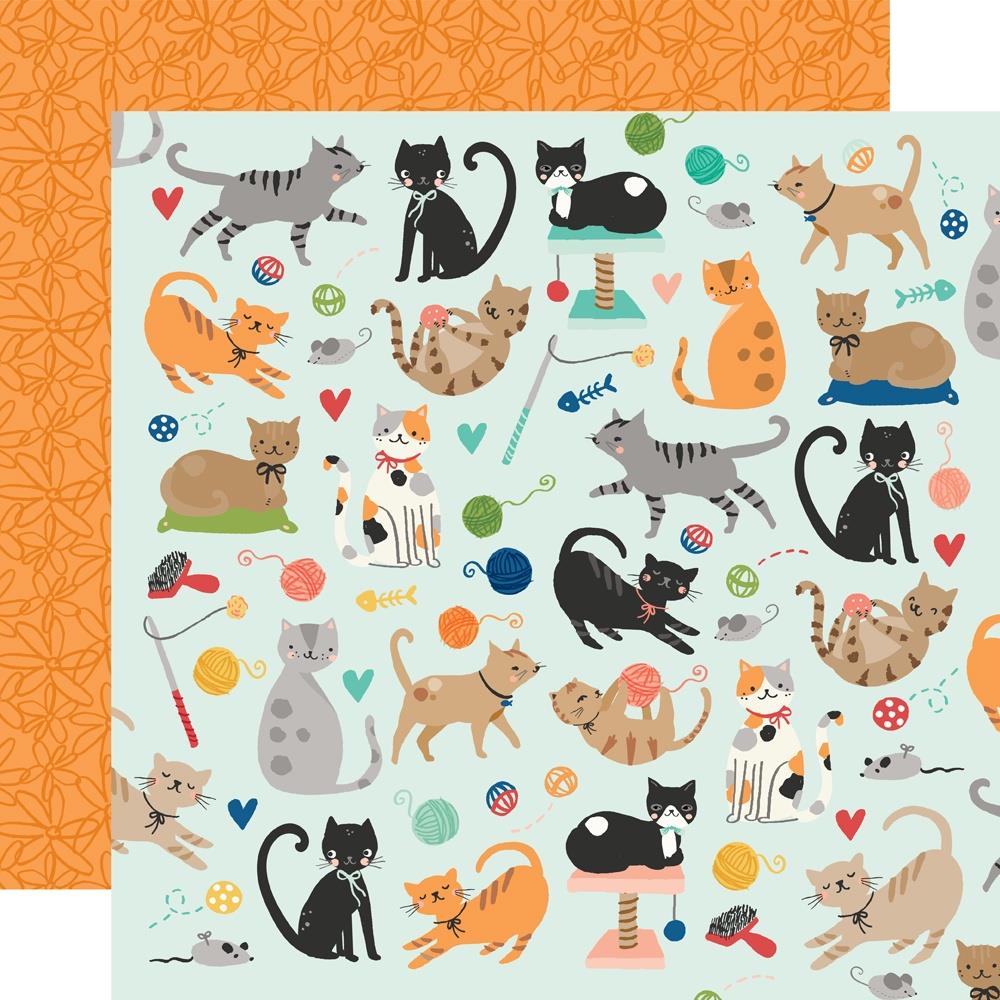 Simple Stories - Fur Baby Cat Paper - Here Kitty Kitty