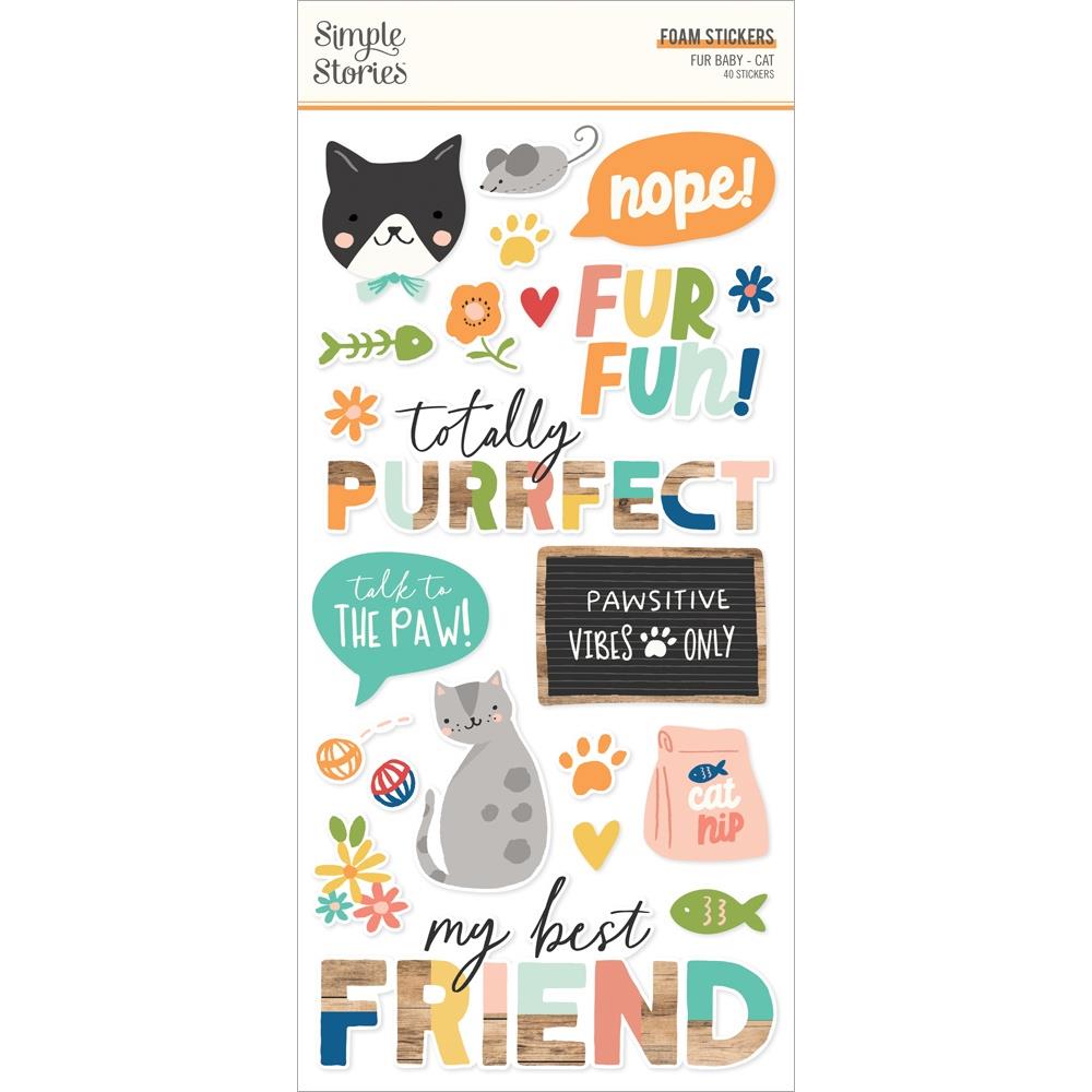 Simple Stories - Fur Baby Cat Foam Stickers