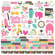 Simple Stories - Crafty Babe 12x12 Element Sticker Sheet