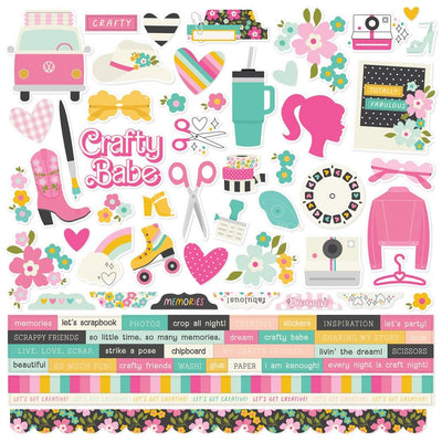 Simple Stories - Crafty Babe 12x12 Element Sticker Sheet