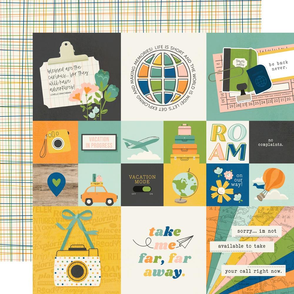 Simple Stories - Happy Travels Paper - 2X2/4X4 Elements