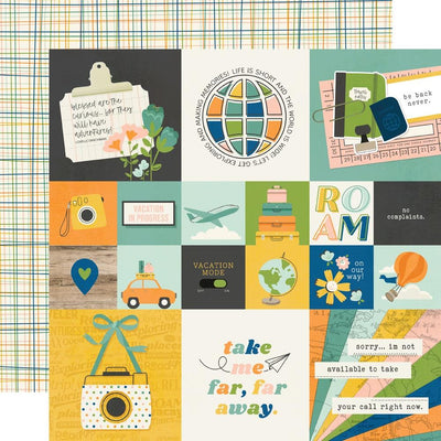 Simple Stories - Happy Travels Paper - 2X2/4X4 Elements